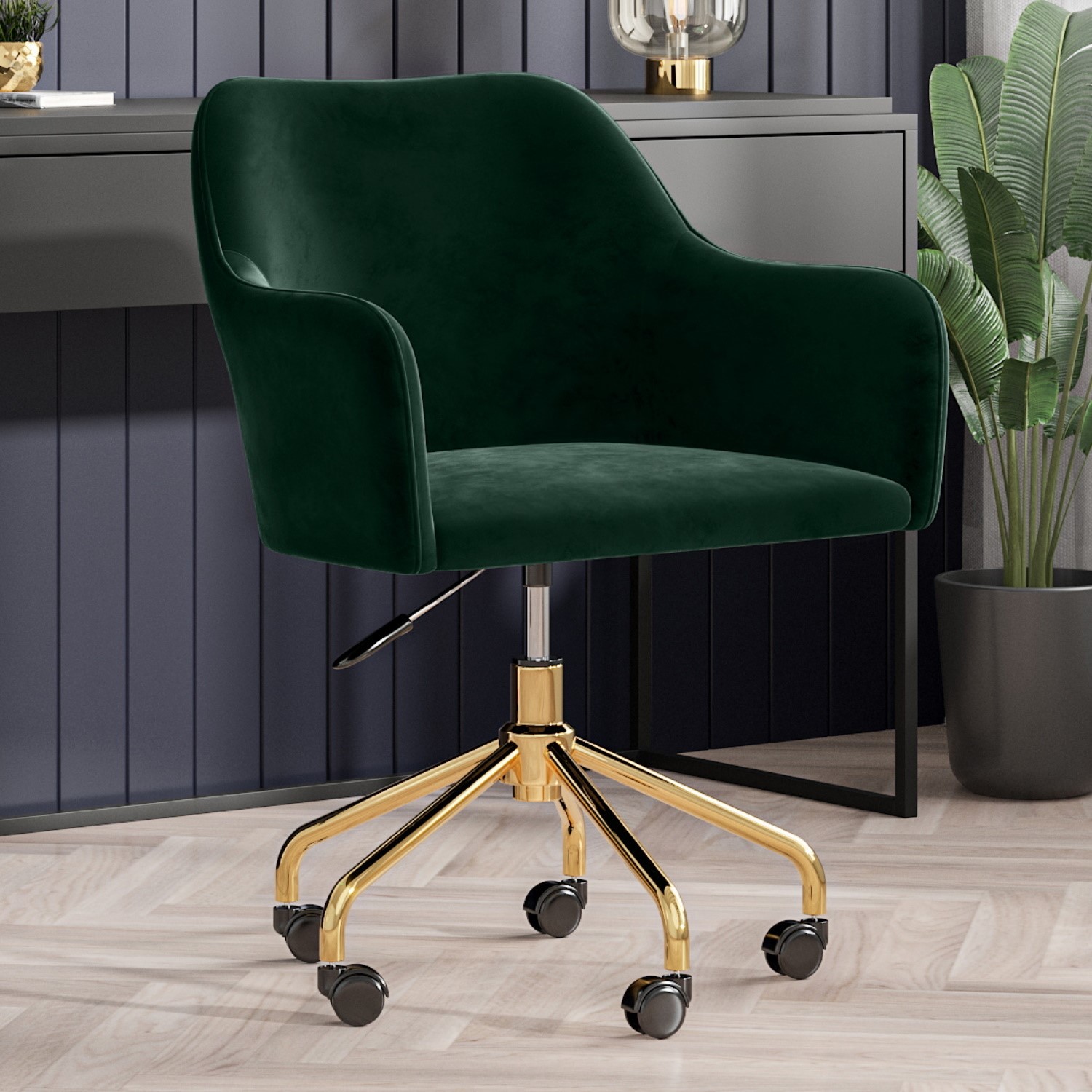 Read more about Green velvet office chair with arms marley